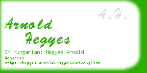 arnold hegyes business card